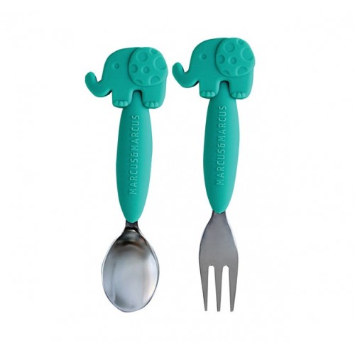 Marcus & Marcus Spoon & Fork Set - Elephant Green